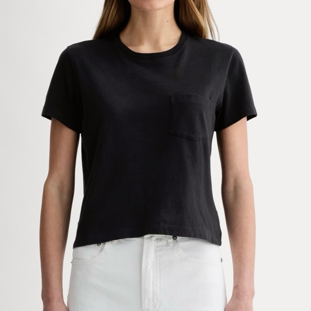Everlane Organic Cotton Box-Cut Pocket Tee Black XS